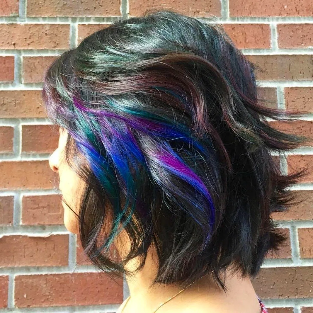 Цветные пряди окрашивание волос
