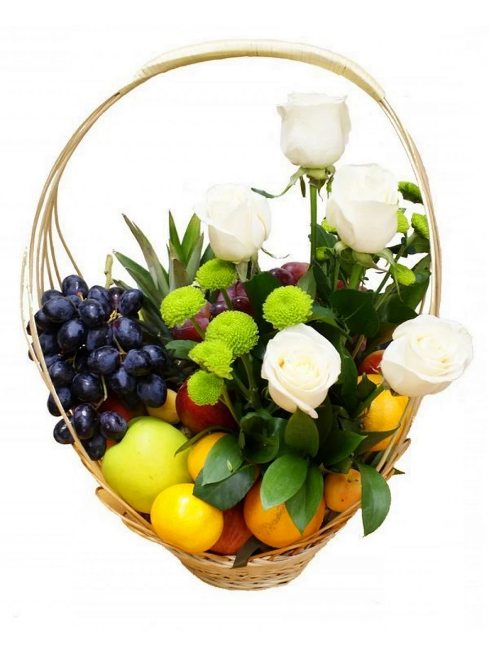 Цветочная корзина с фруктами