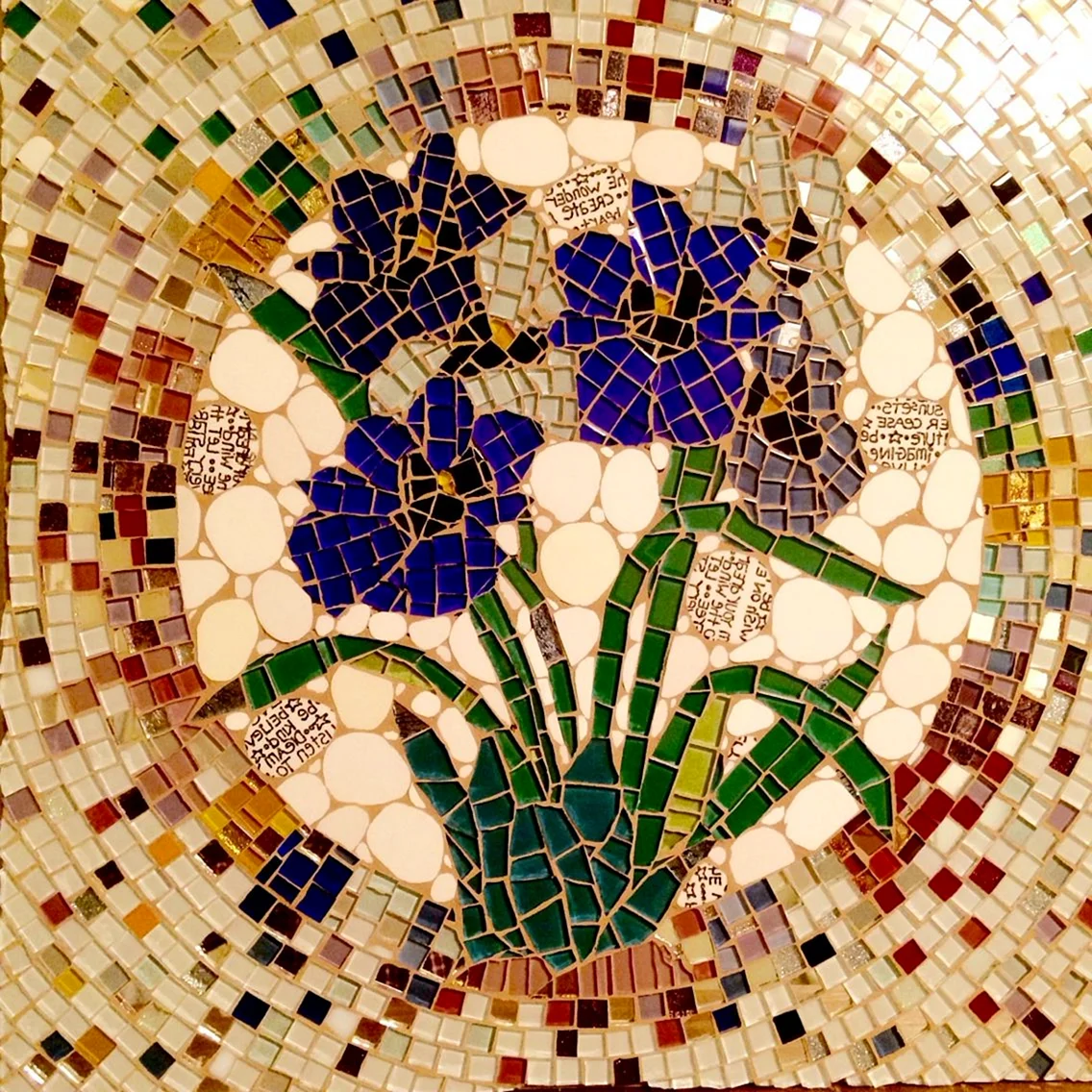 Цветы из мозаики