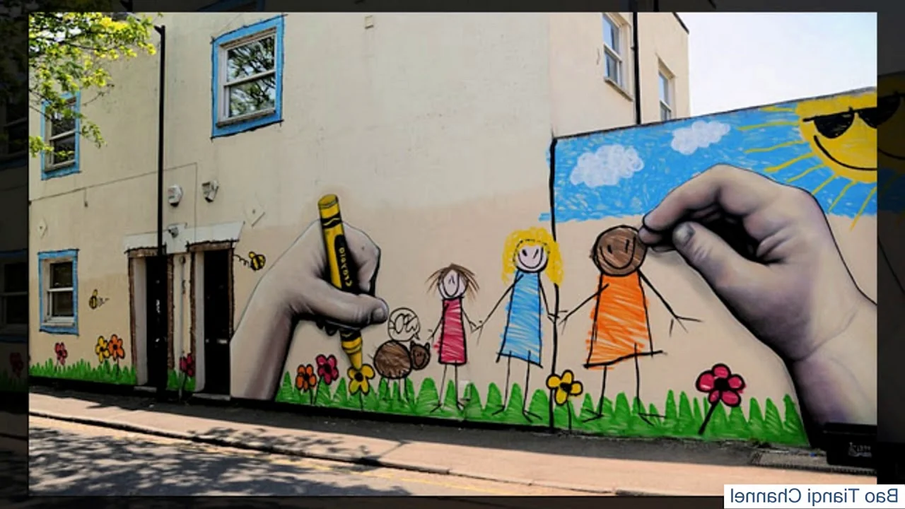 Уличное искусство рисования на стенах