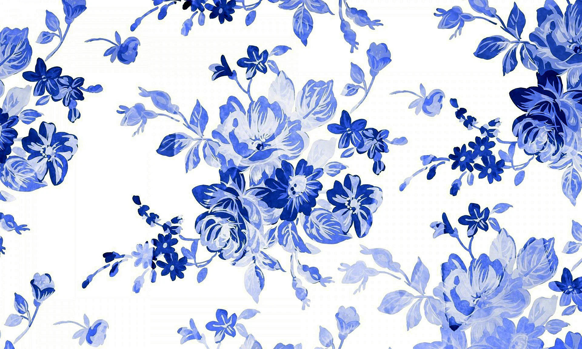 Узор синие цветы