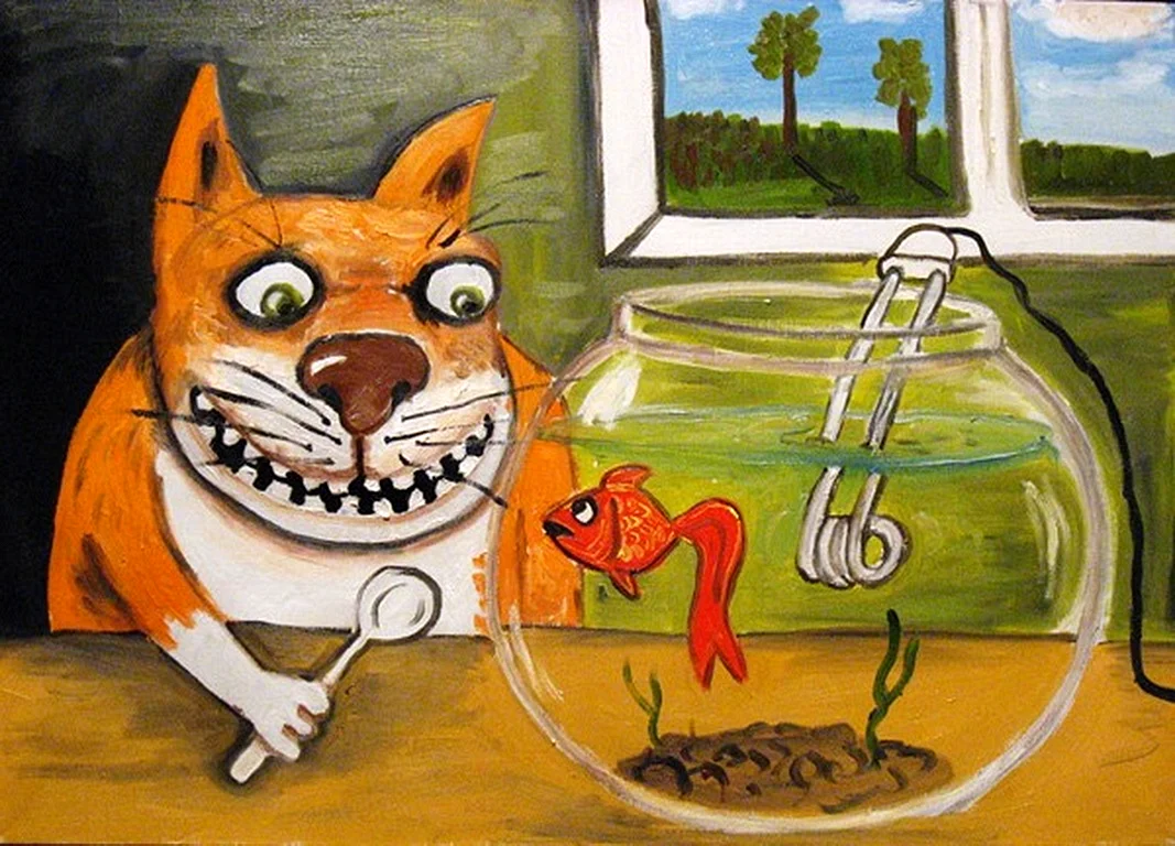 Вася Ложкин кот с рыбой
