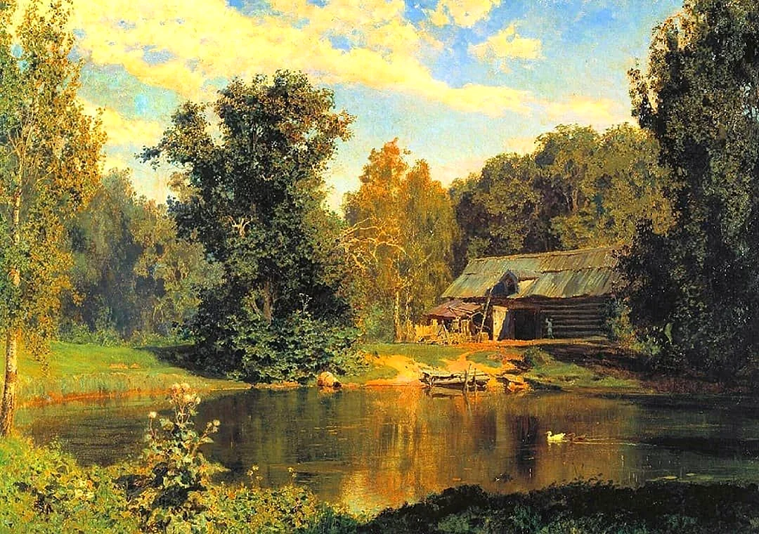 Василий Дмитриевич Поленов пруд в Абрамцеве 1883