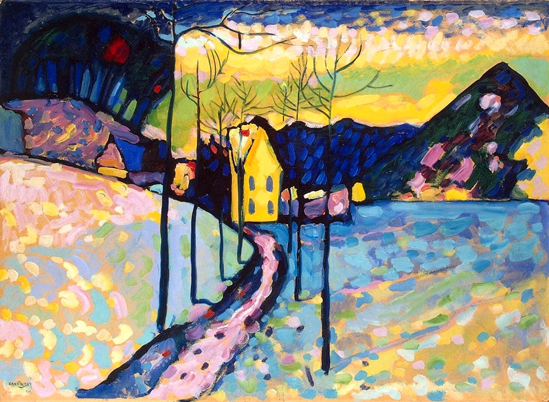Василий Кандинский зимний пейзаж 1909