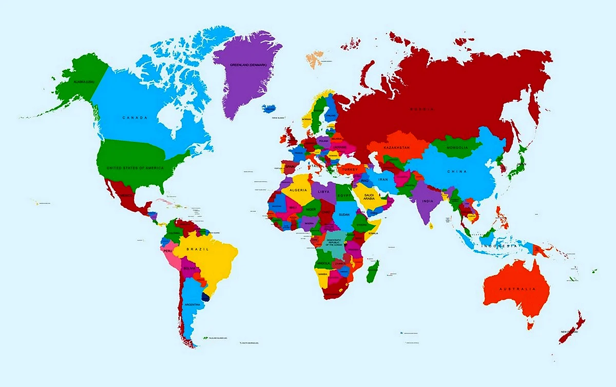 Векторная политическая карта мира
