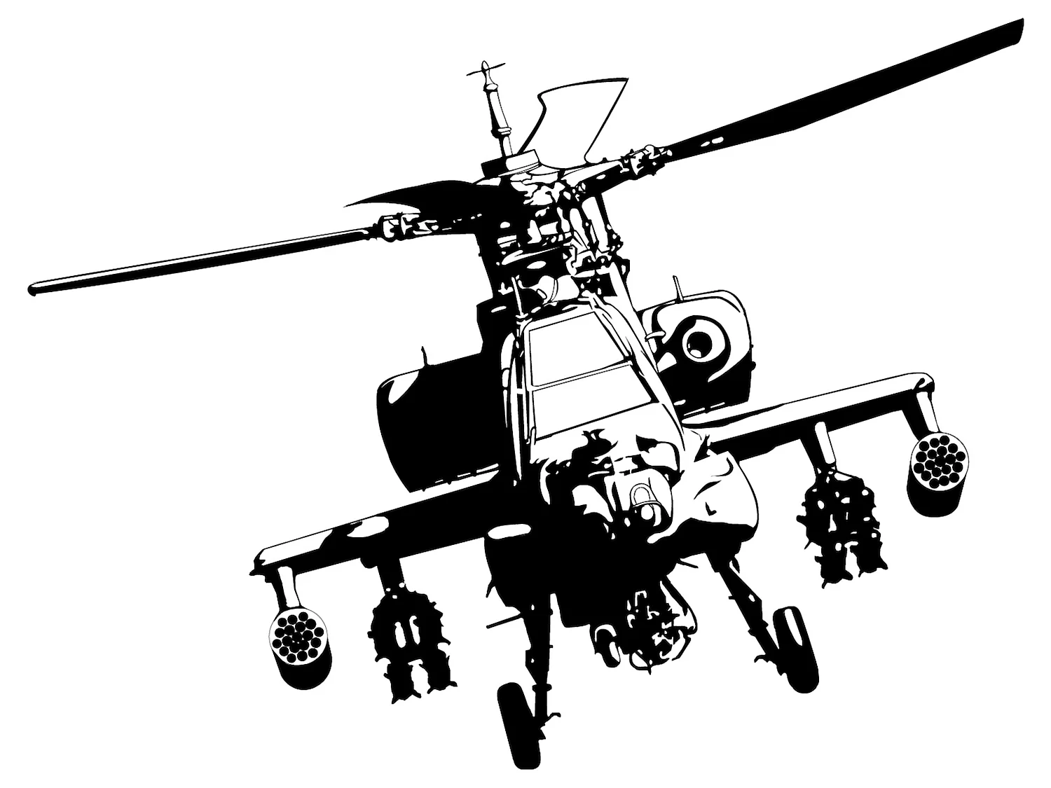 Вертолет Апачи в векторе