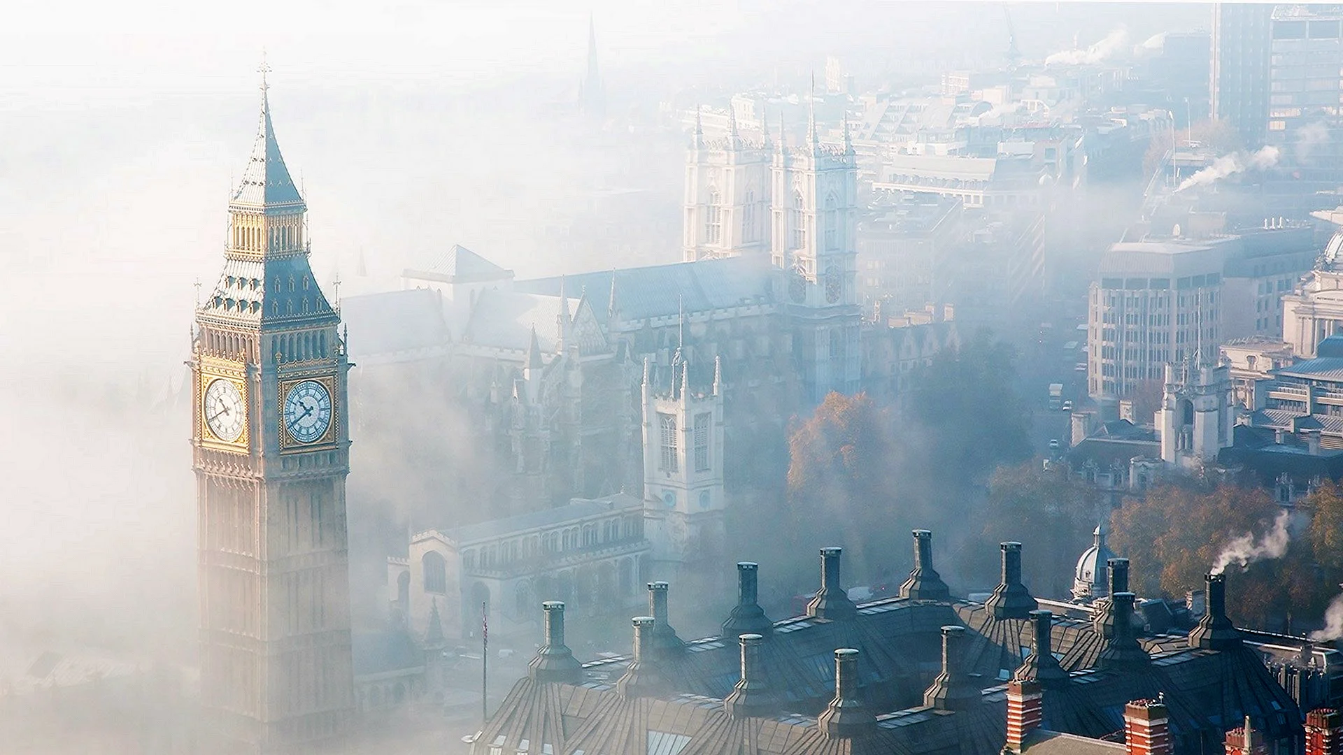 Вестминстерский дворец в тумане