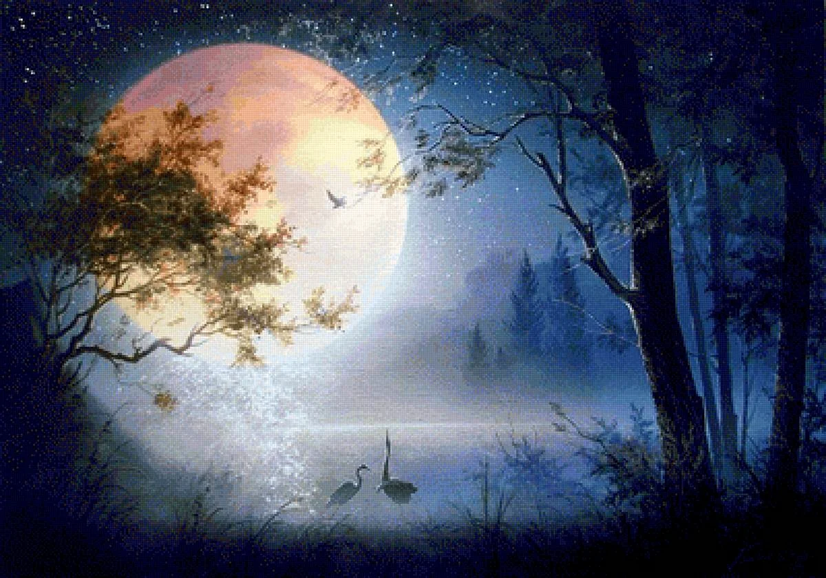 Виктор Юшкевич художник картины Лунная ночь