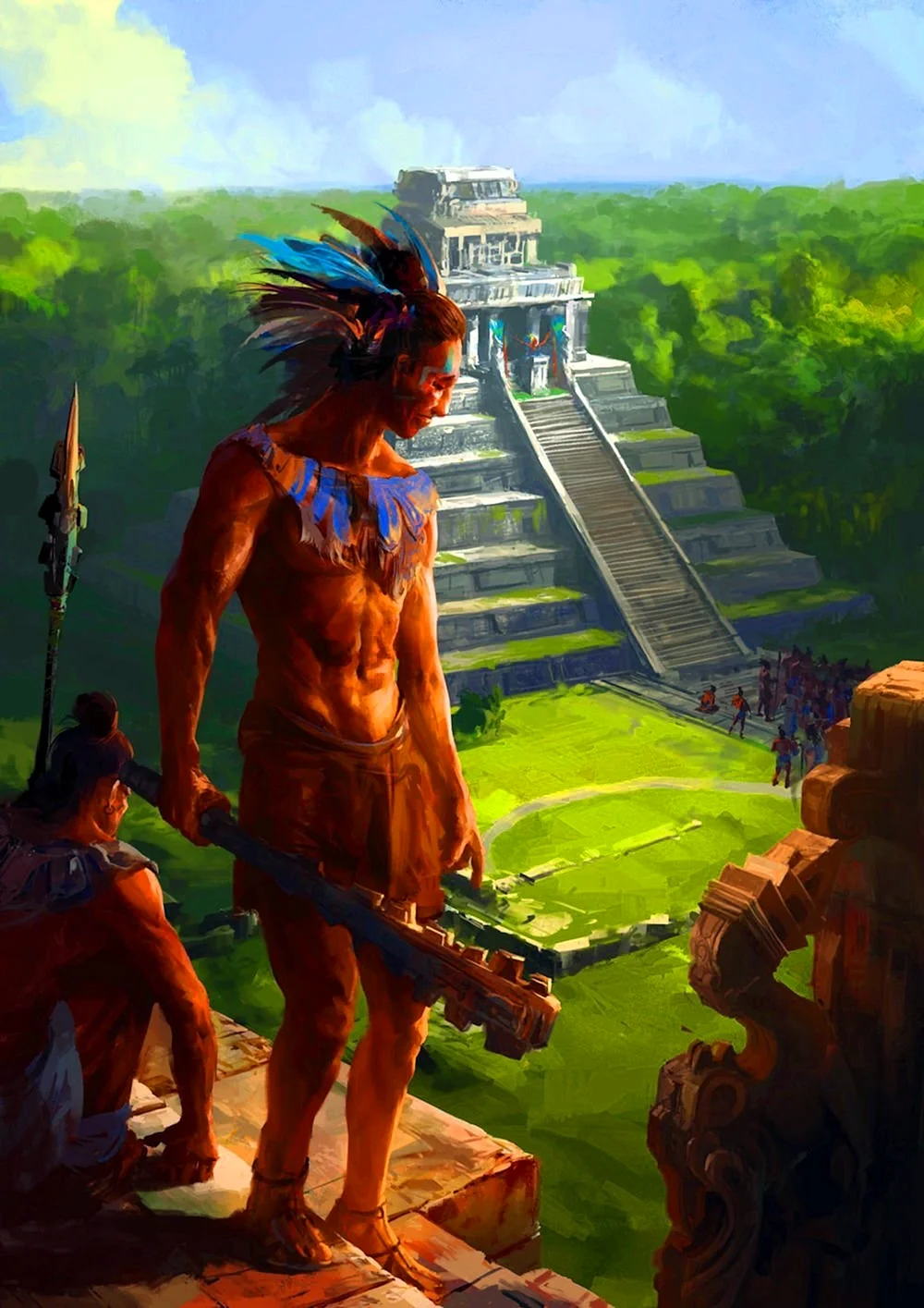 Воин Ацтек Майя индеец