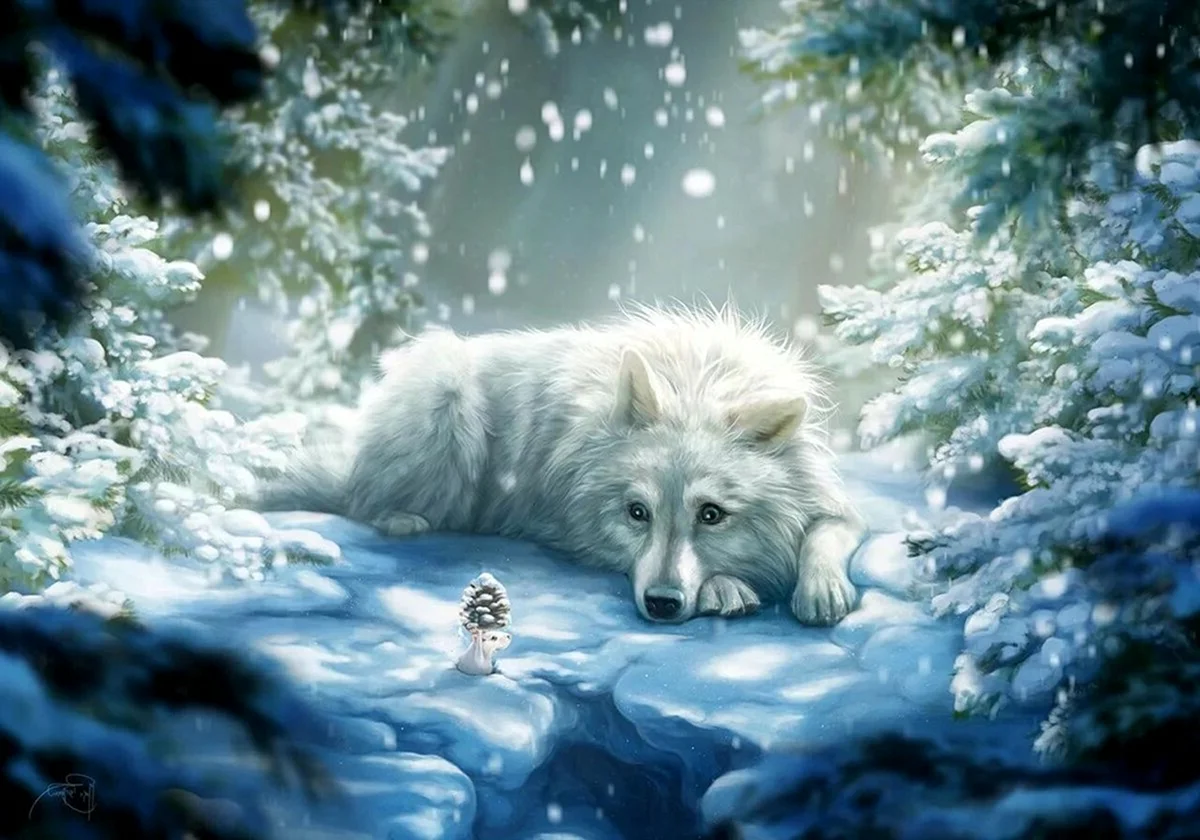 Волчица зимой