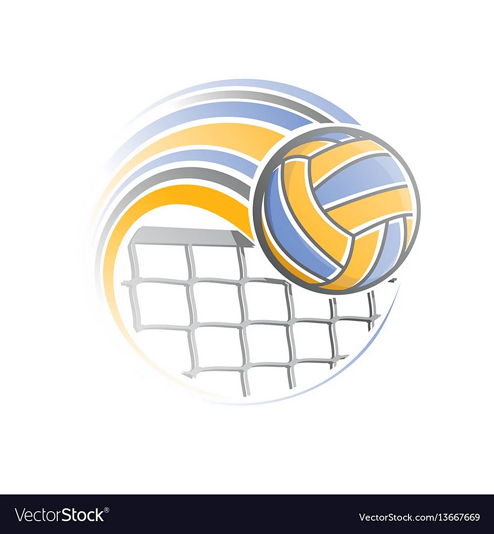 Волейбольный мяч и сетка на прозрачном фоне