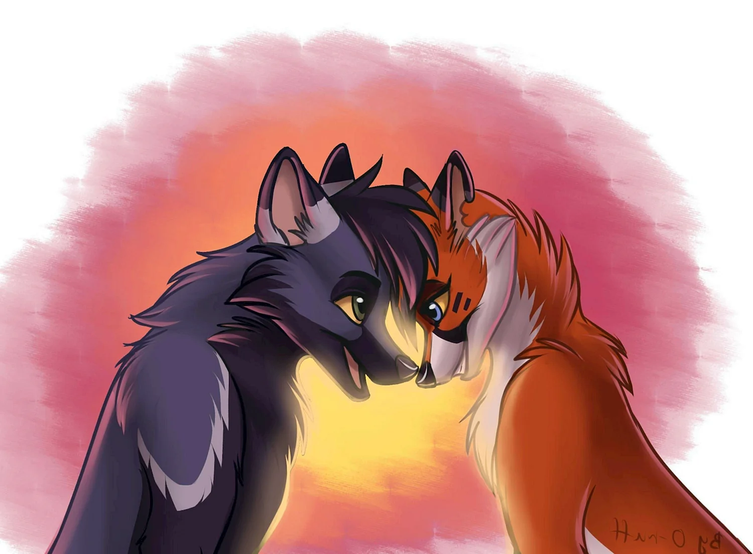 Волк и лисица любовь