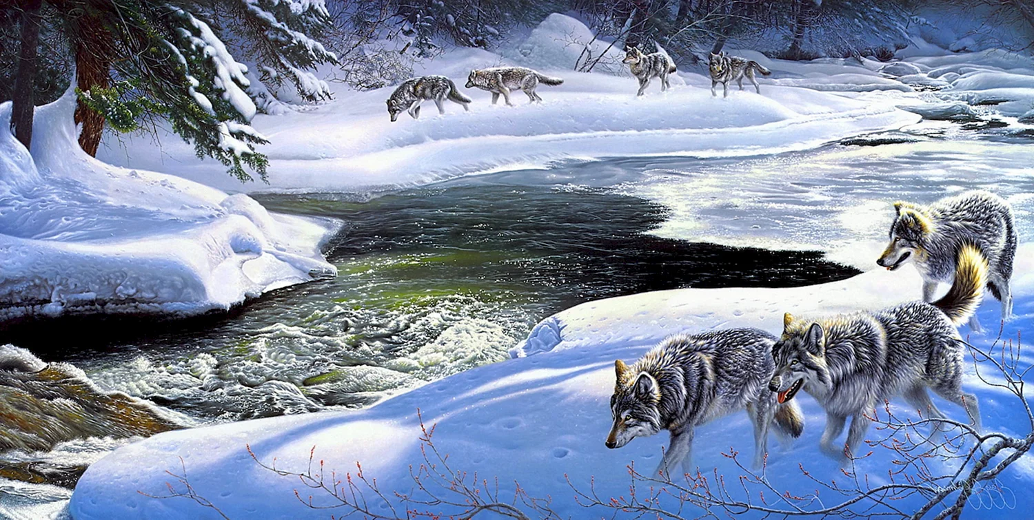 Волков зимний пейзаж