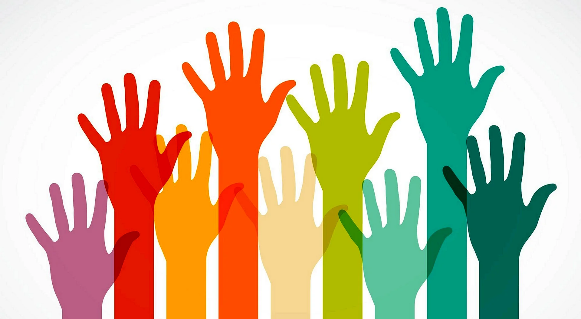 Волонтеры руки разноцветные