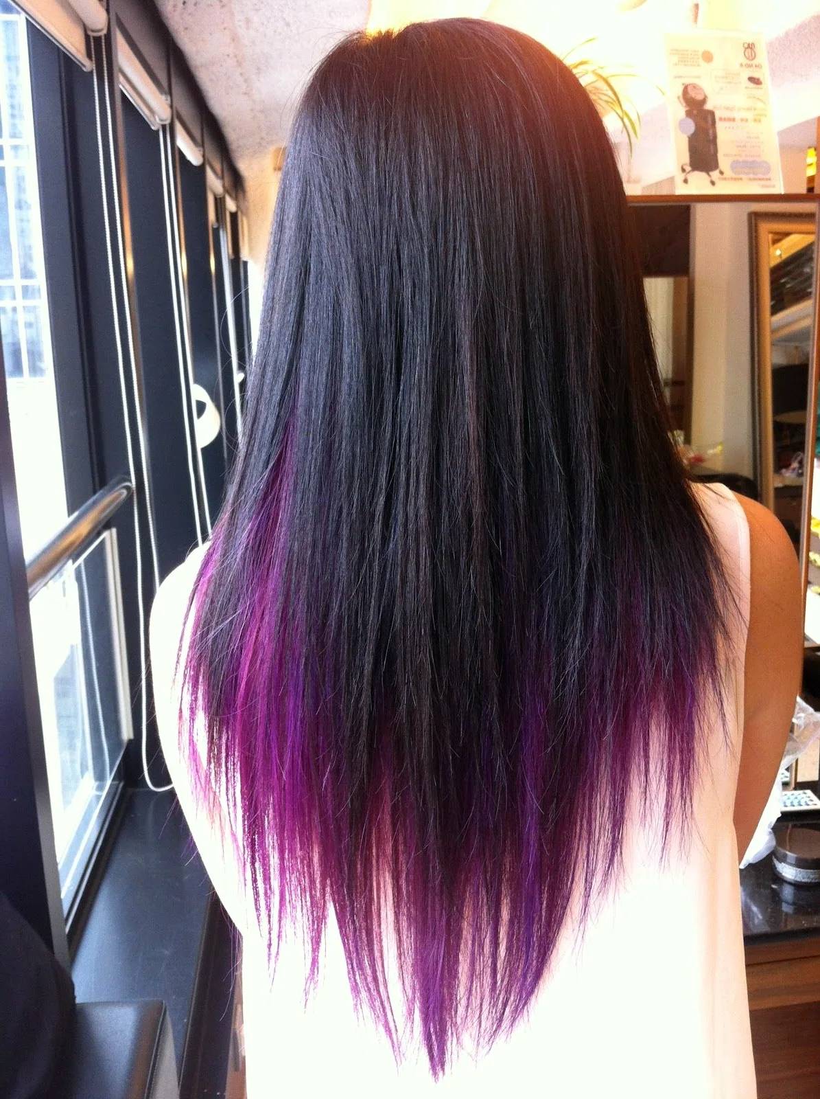 Волосы с фиолетывамикончиками