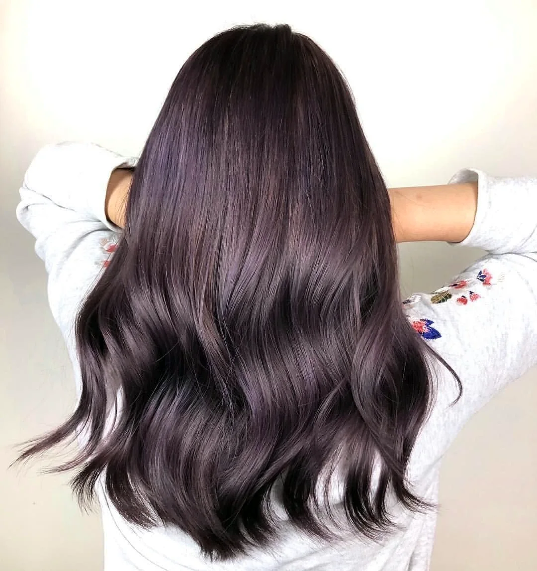 Волосы шоколадный оттенок с фиолетовым