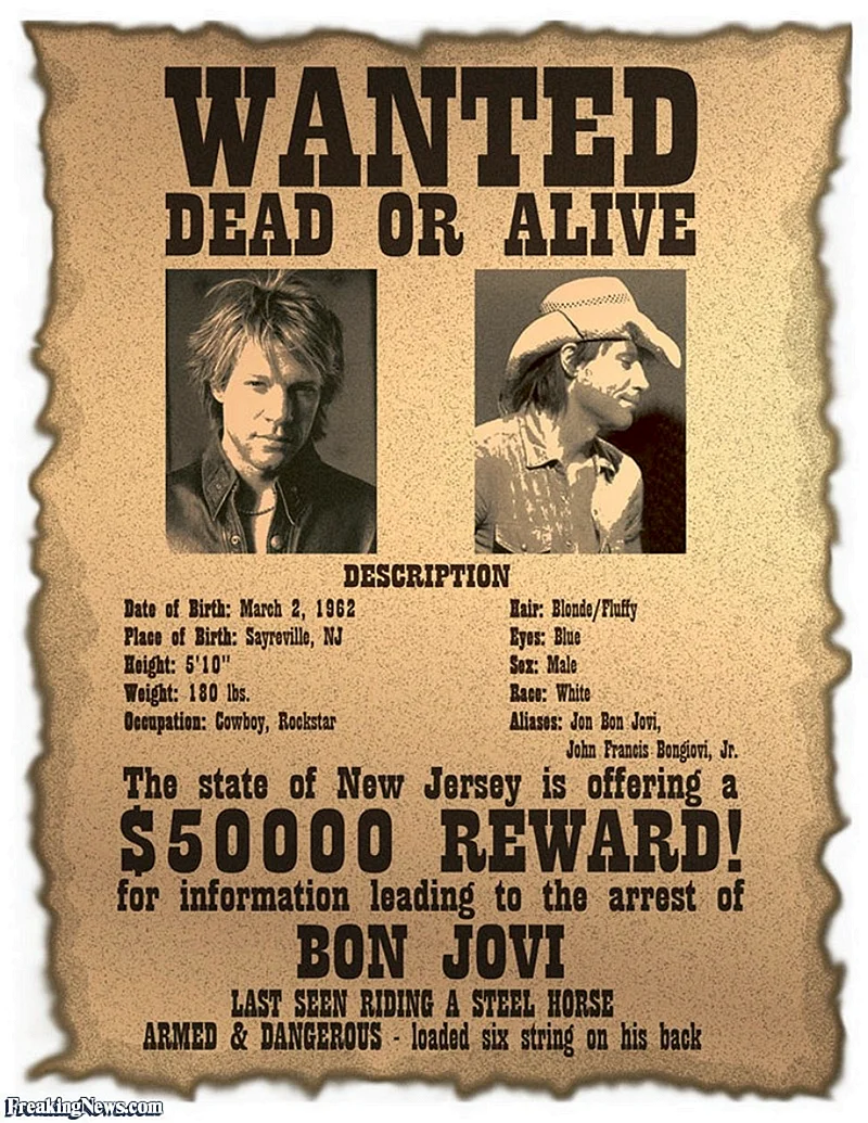 Wanted Dead or Alive плакат