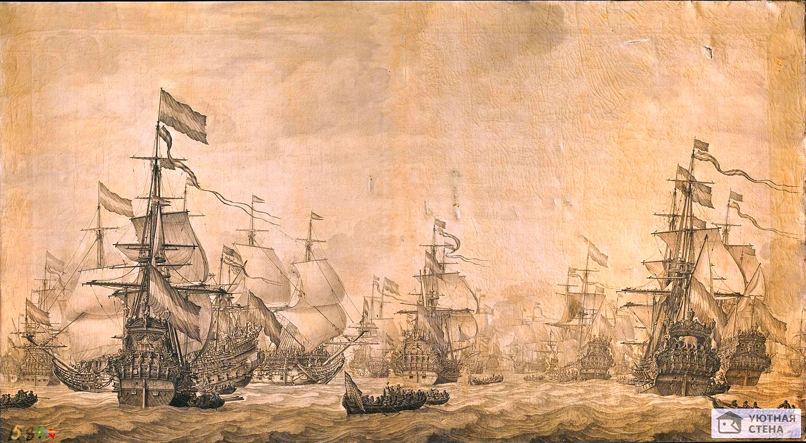 Willem van de Velde портреты кораблей 17 века