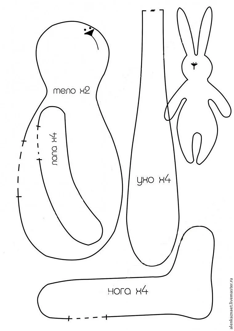 Заяц Тильда с большими ногами выкройка