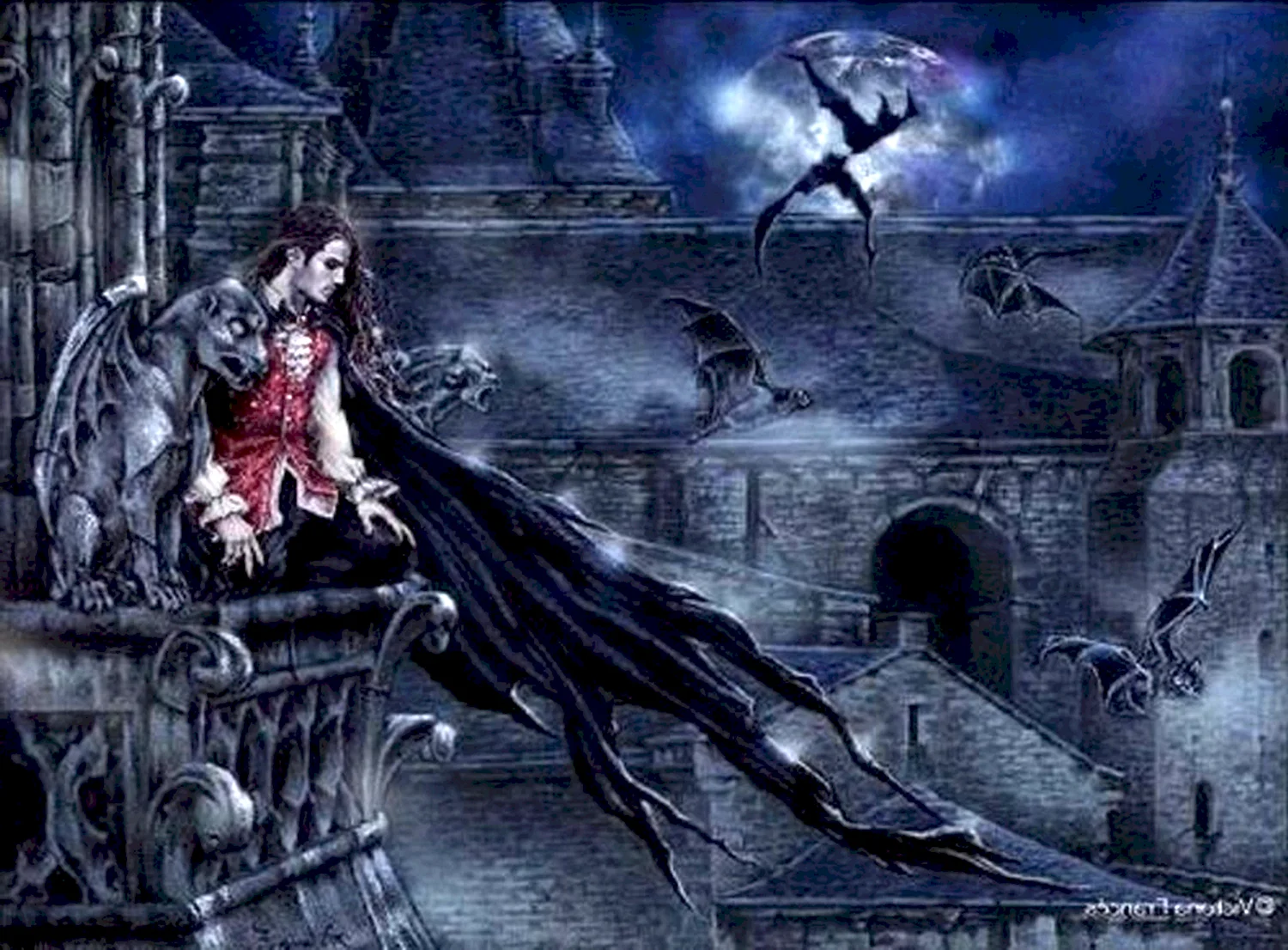 Замок Дракулы арт Готика вампир