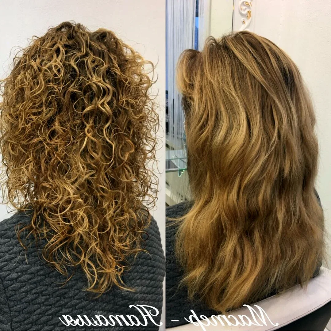 Завивка волос до и после