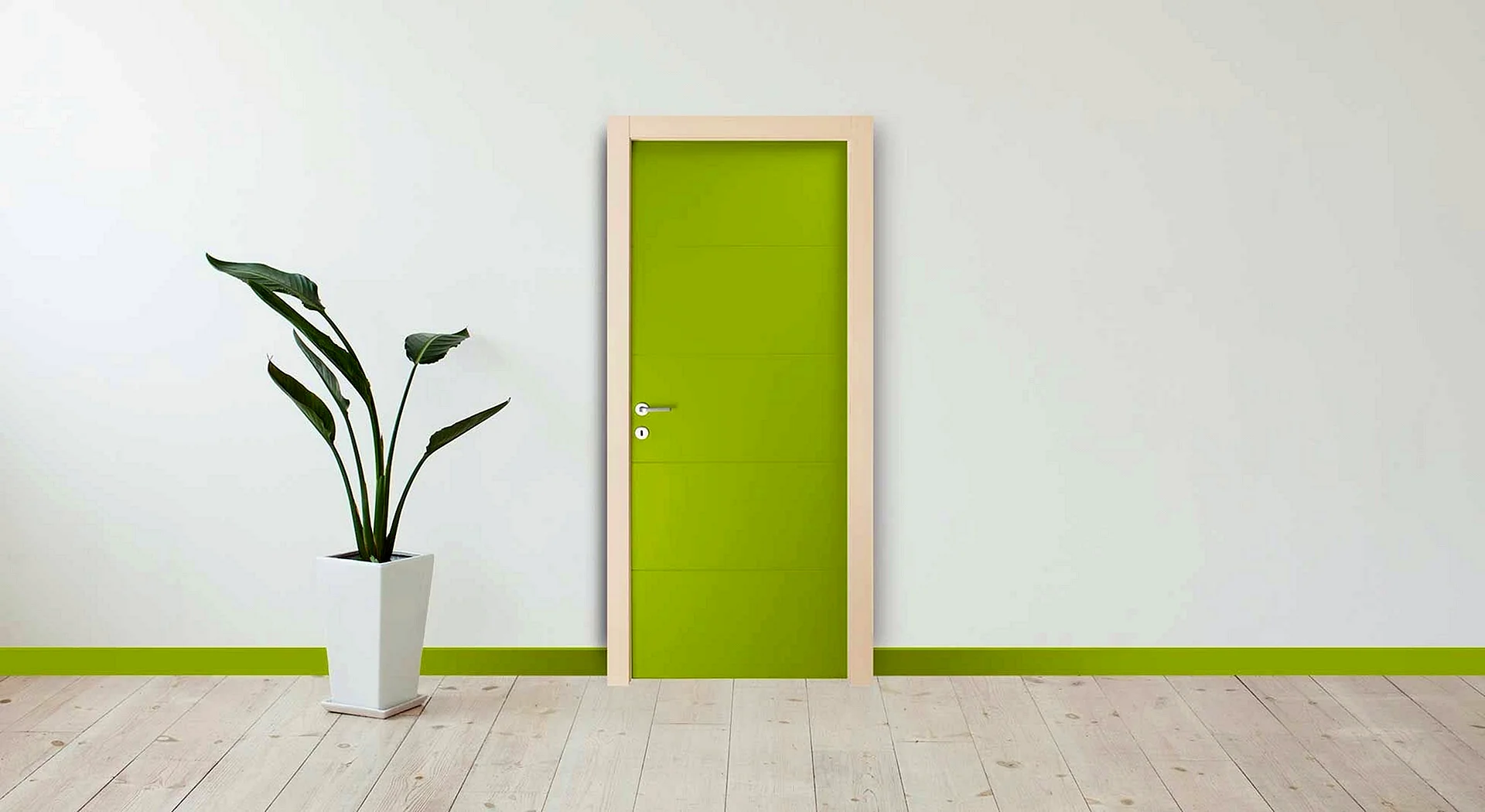 Зеленые двери межкомнатные