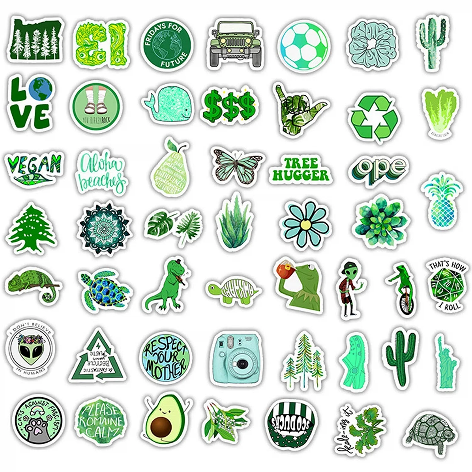 Зеленые наклейки