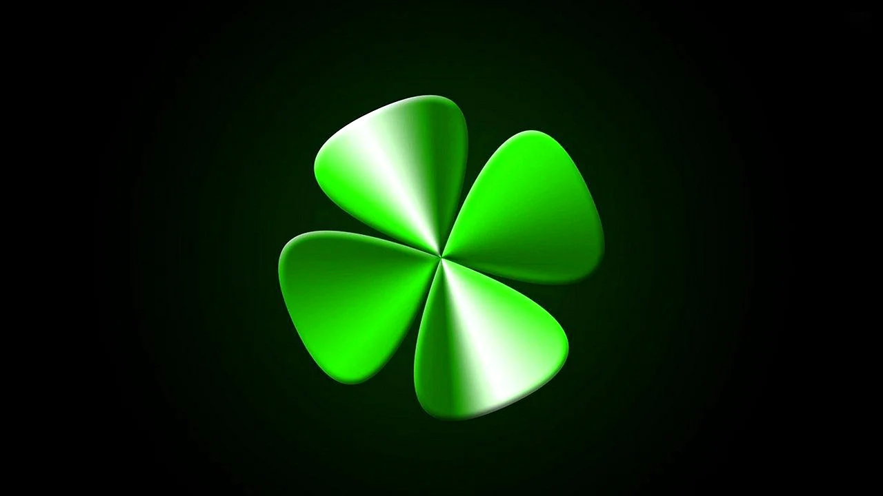 Зеленый Клевер четырехлистный
