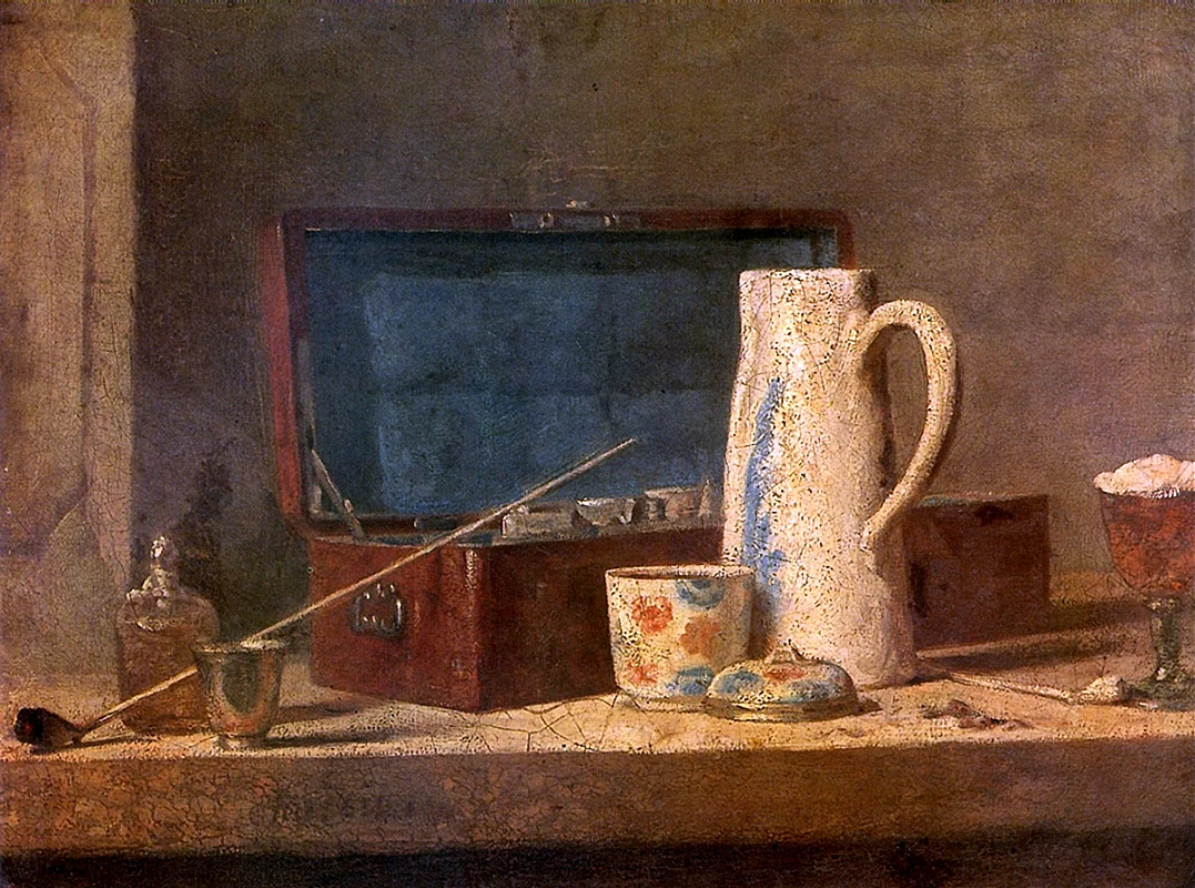 Жан Батист Шарден натюрморт с трубкой и кувшином