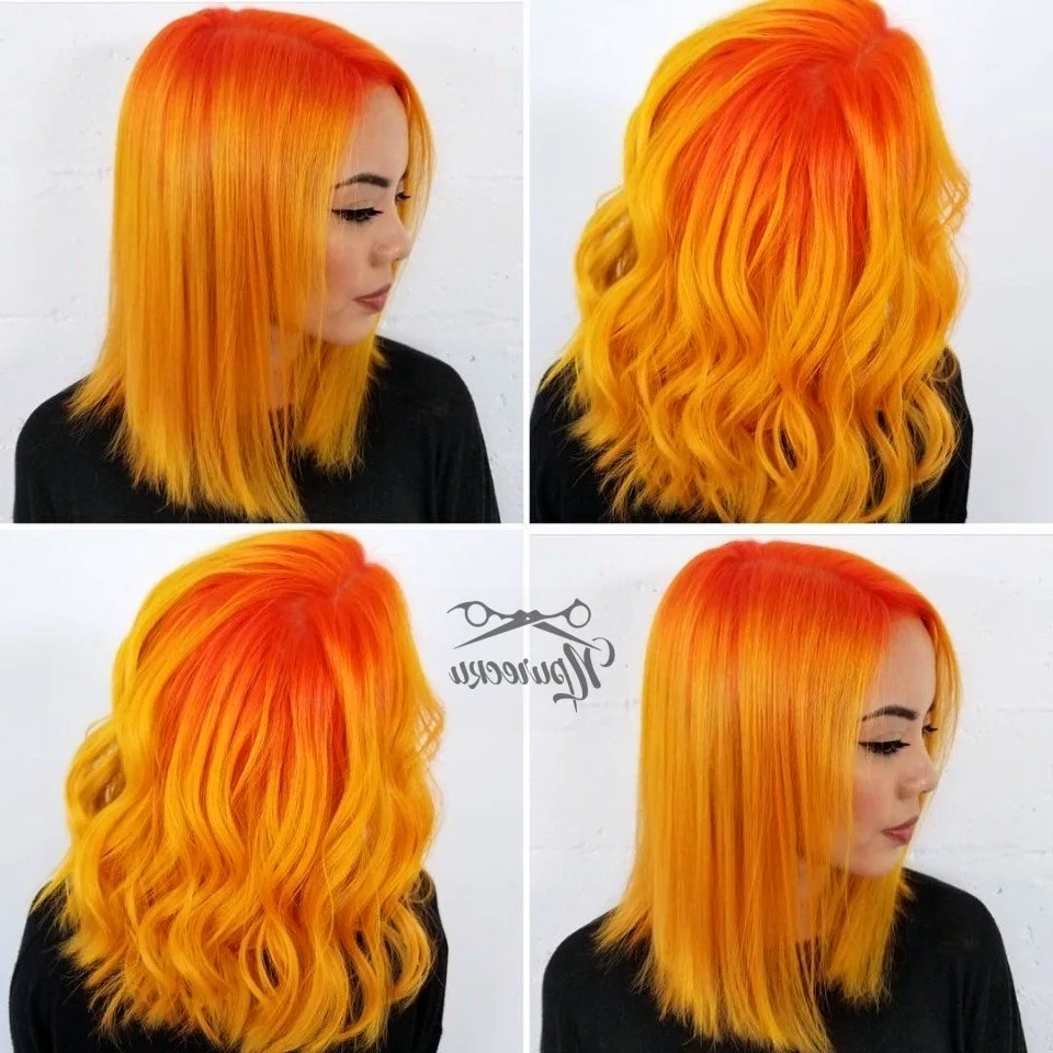 Желто оранжевое окрашивание волос