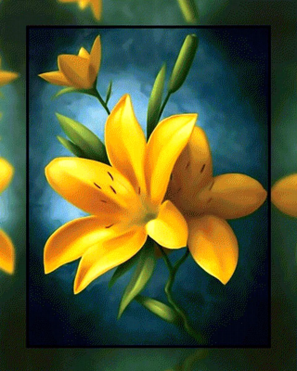 Желтые лилии живопись