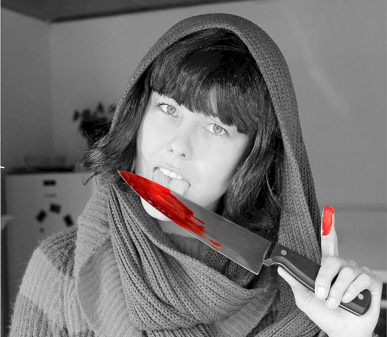 Женщина с ножом фотосессия