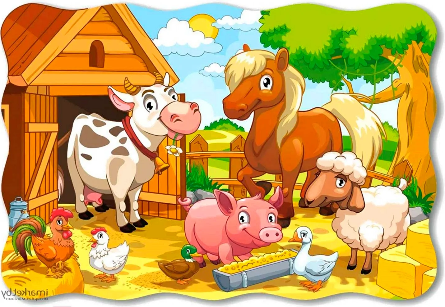 Животные на ферме для детей