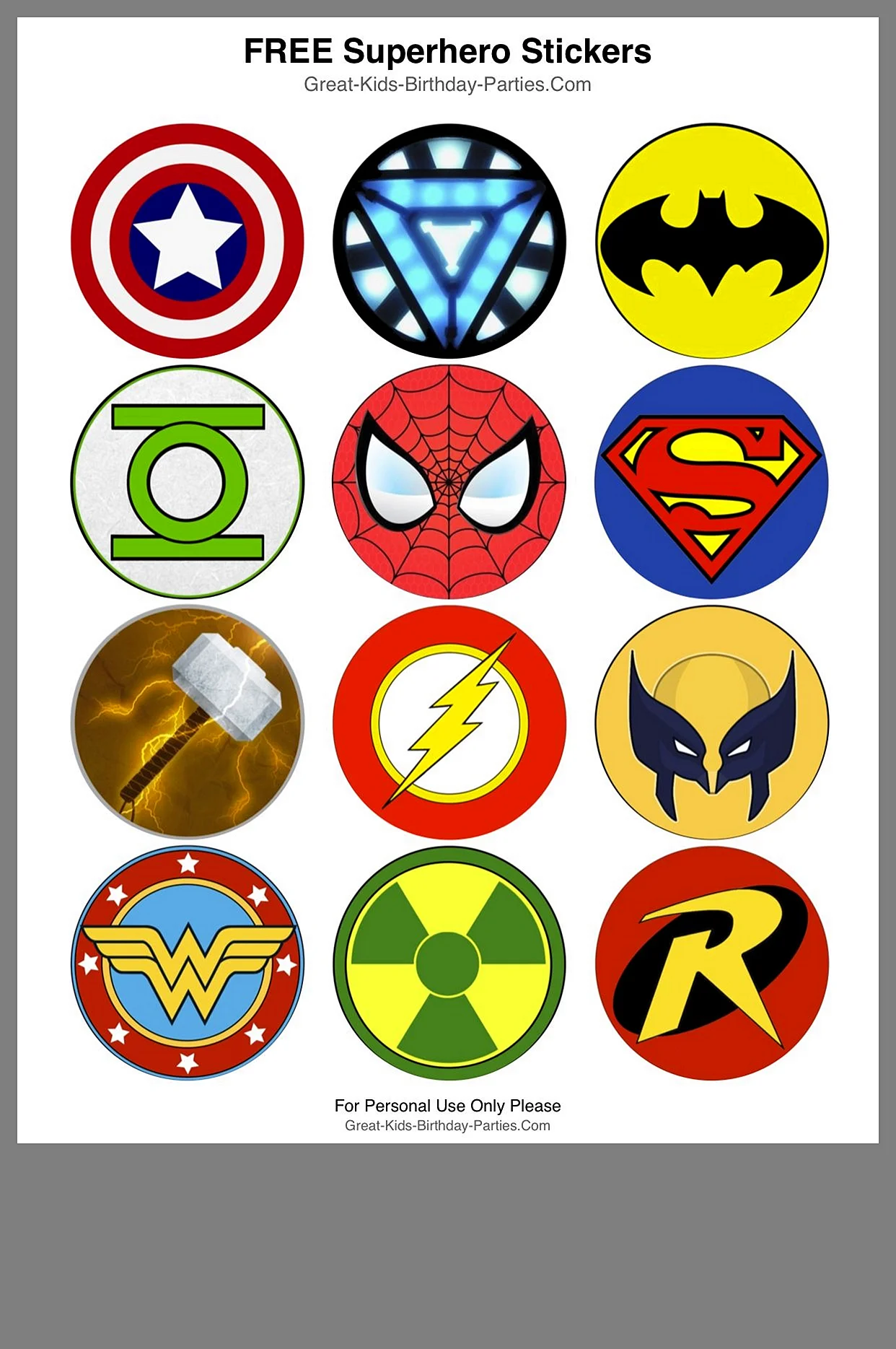 Значки супергероев для печати