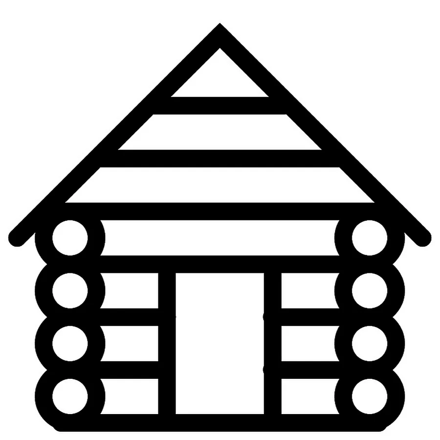 Значок деревянный домик