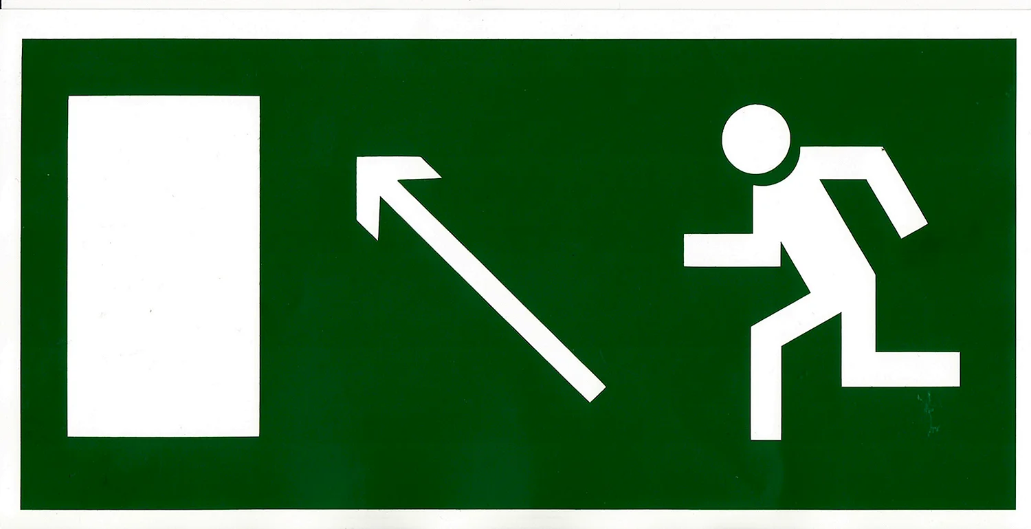 Знак е03 направление к эвакуационному выходу направо
