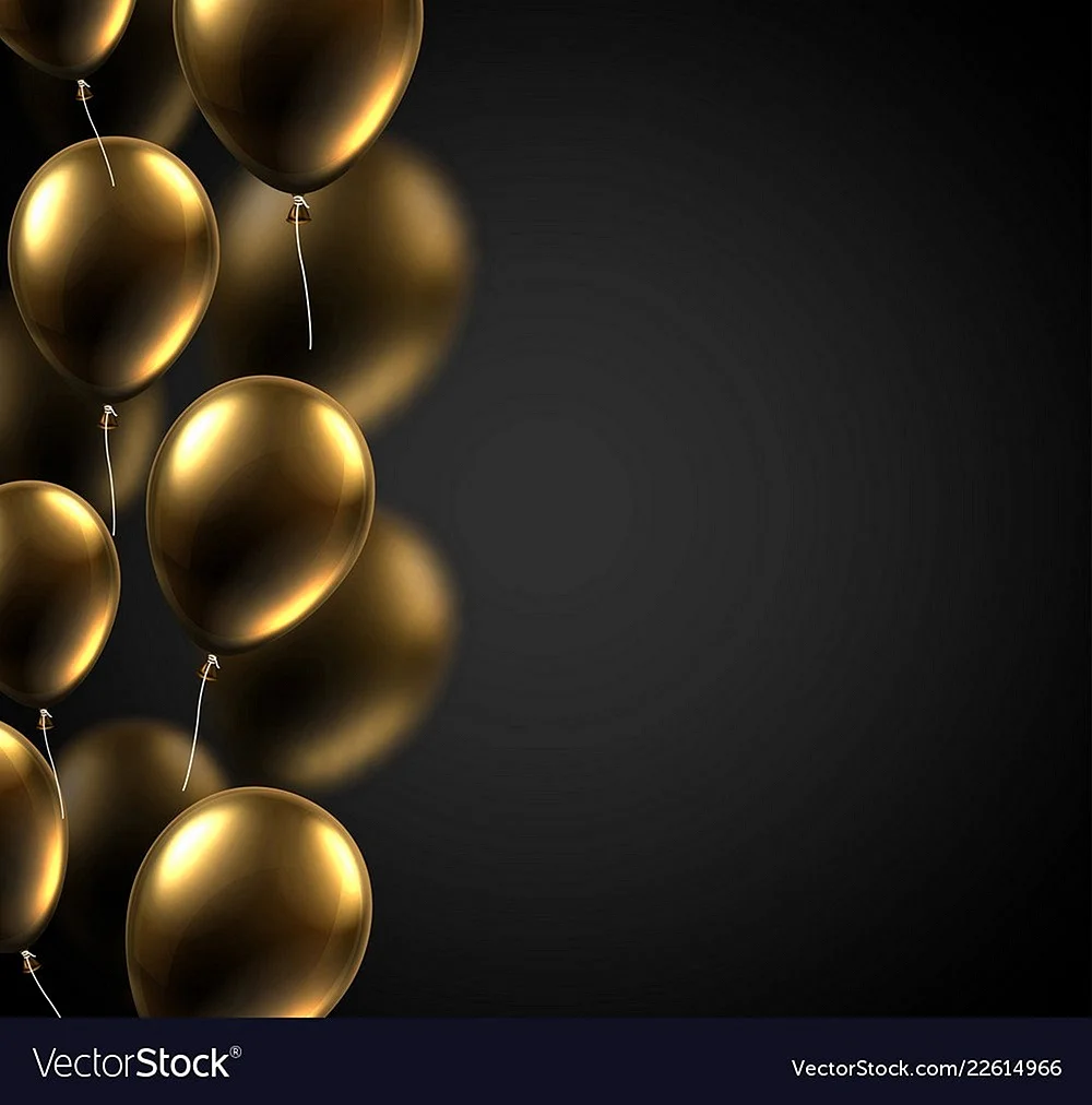 Золотые шары на черном фоне