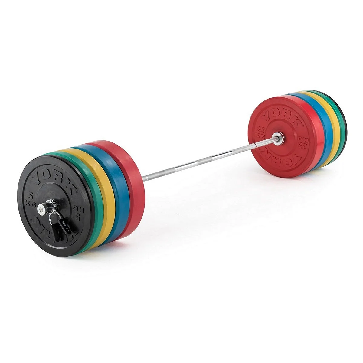 200kg Barbell in Bumper Plates
