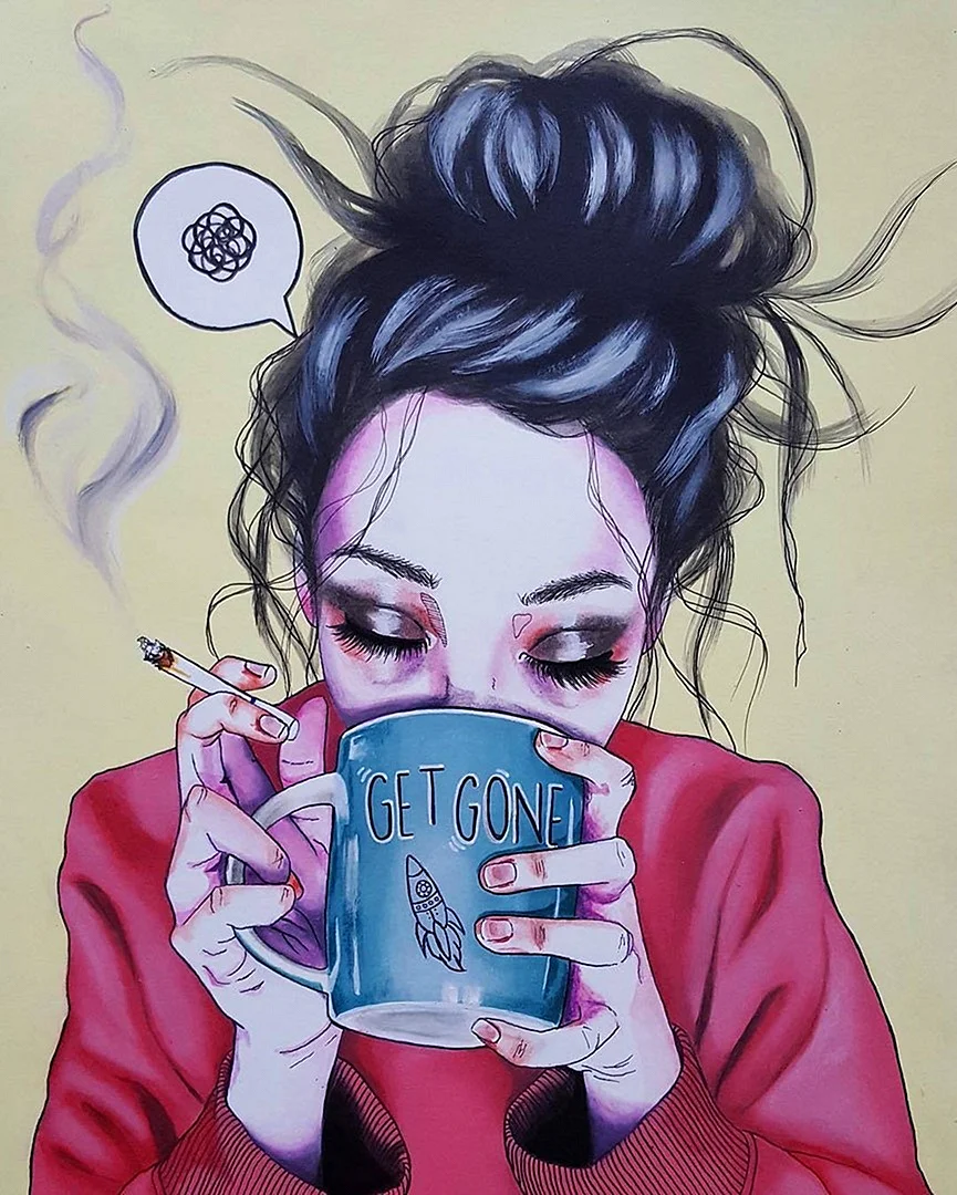 Аватарки девушка с кофе