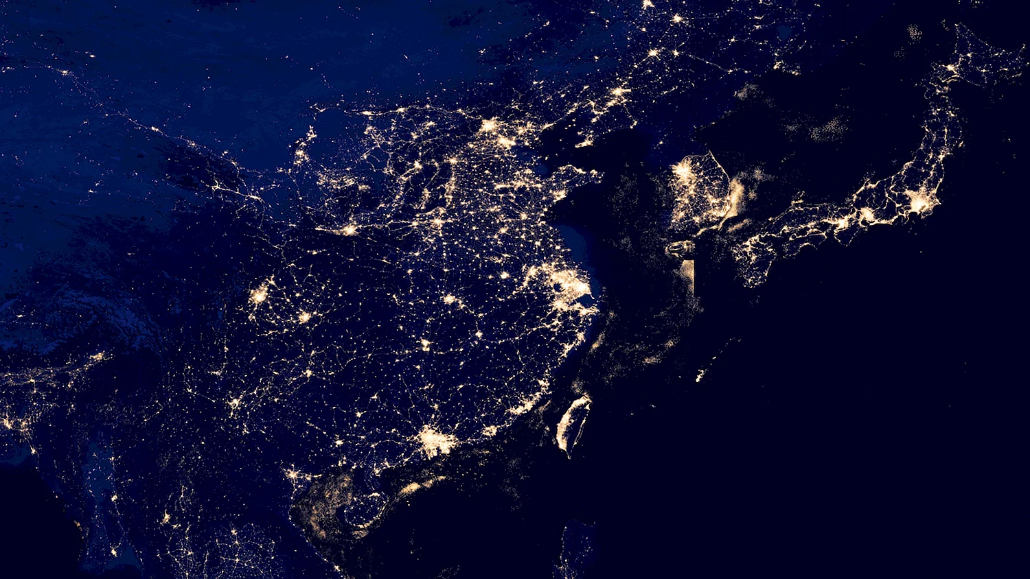 Азия из космоса ночью