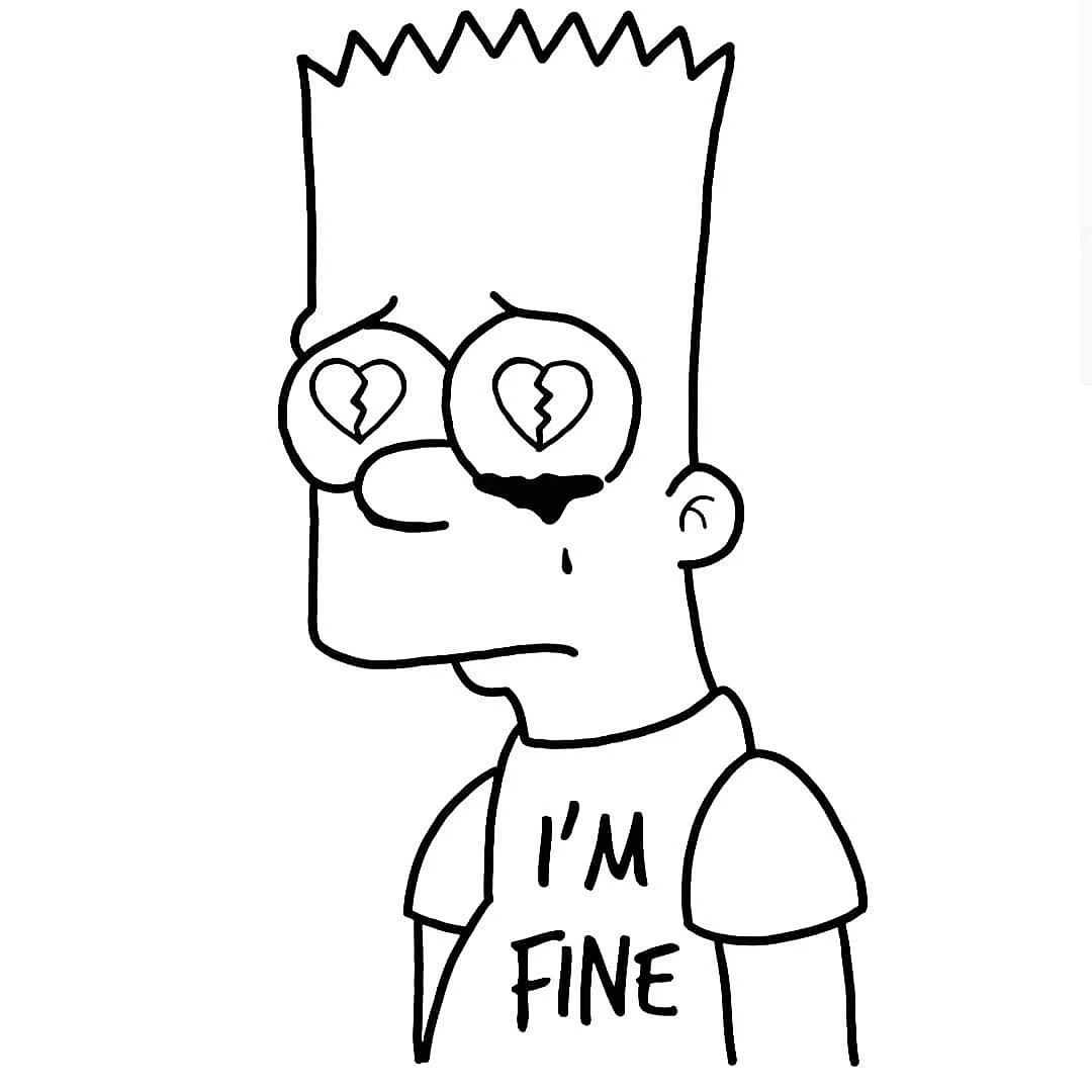 Барт симпсон грустный рисунок
