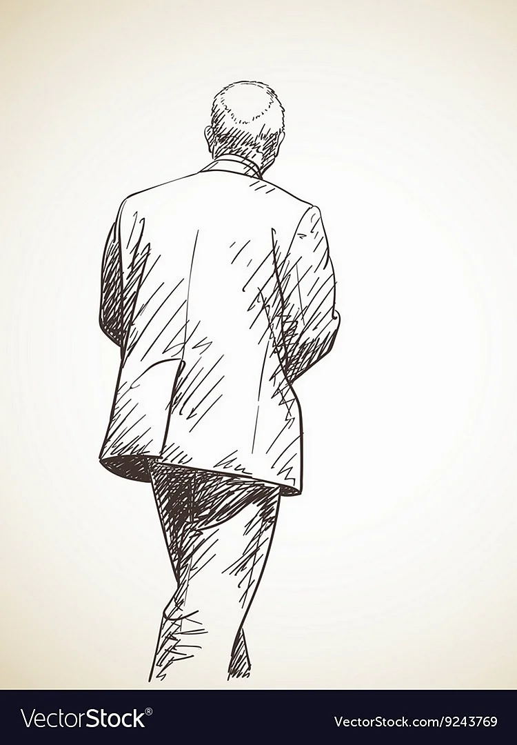 Человек со спины иллюстрация