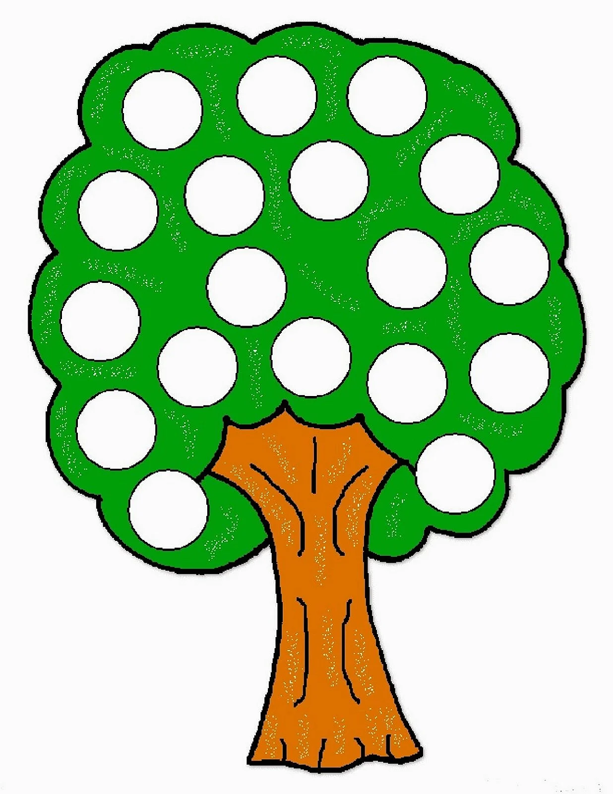Дерево яблоня пластилиновые заплатки