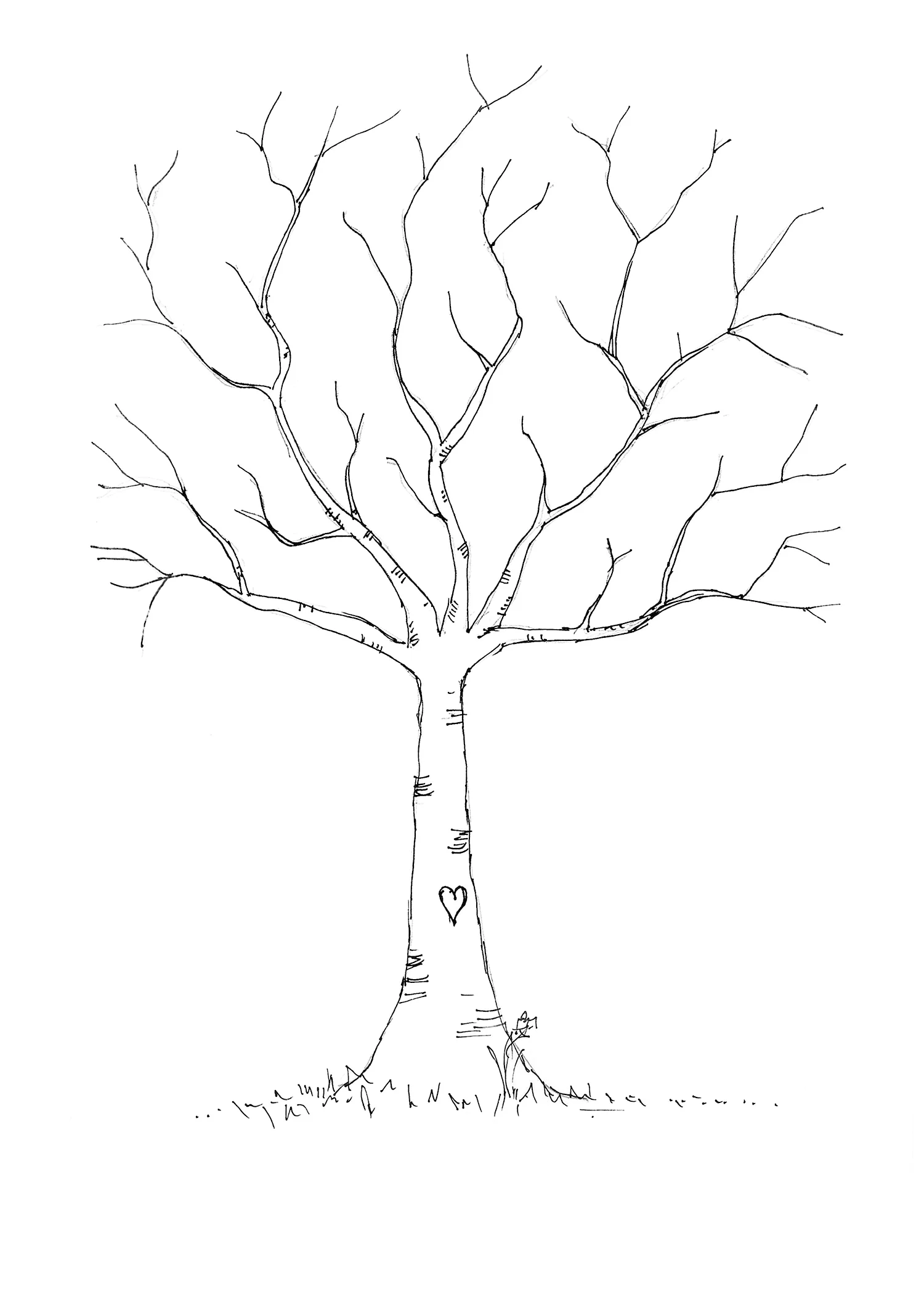 Дерево трафарет для рисования