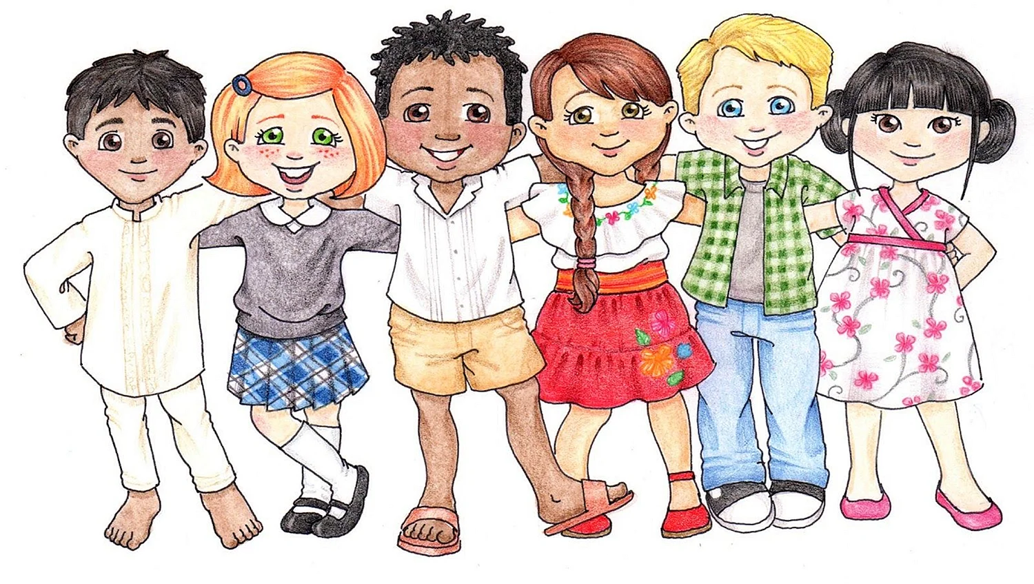 Дети разных народов рисунок