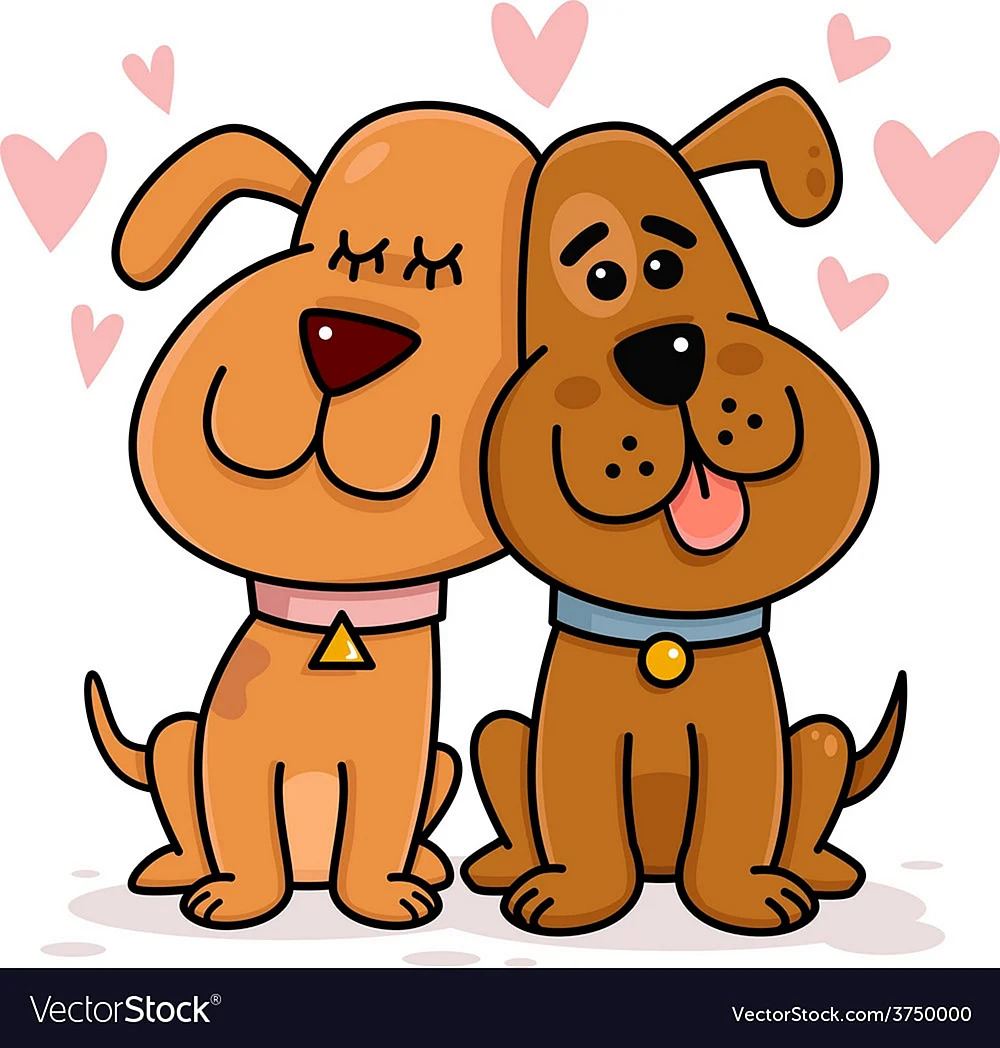 Две собаки рисунок