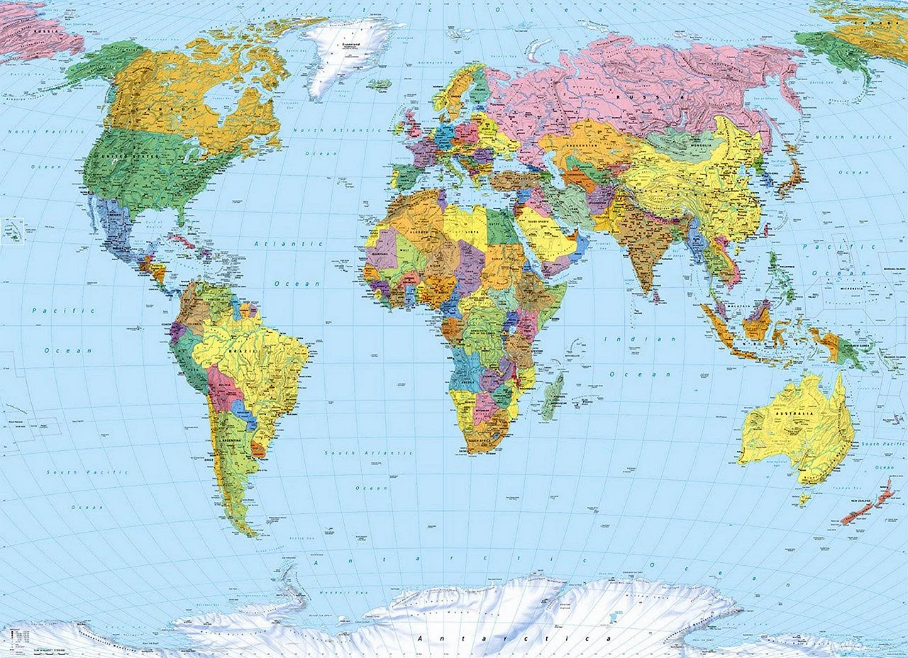 Фотообои карта мира Komar