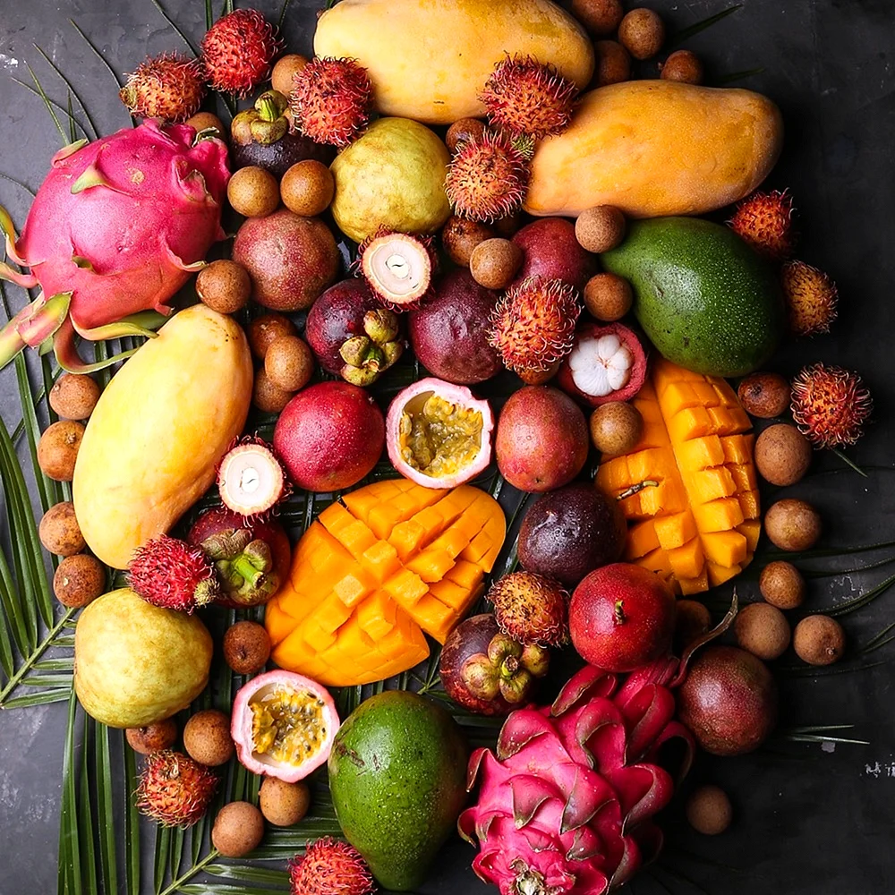 экзотические фрукты и овощи фото с названиями