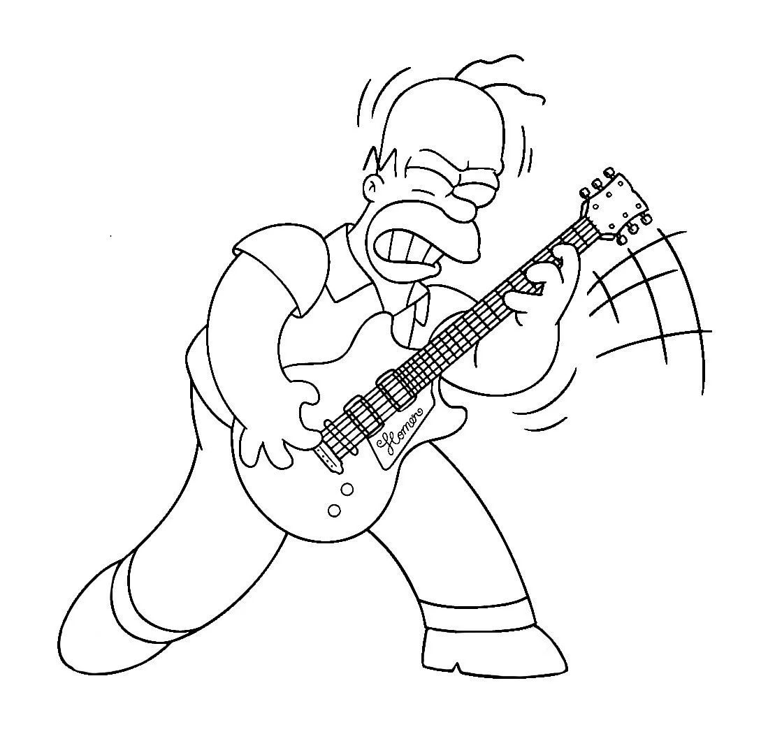 Гитарист рисунок
