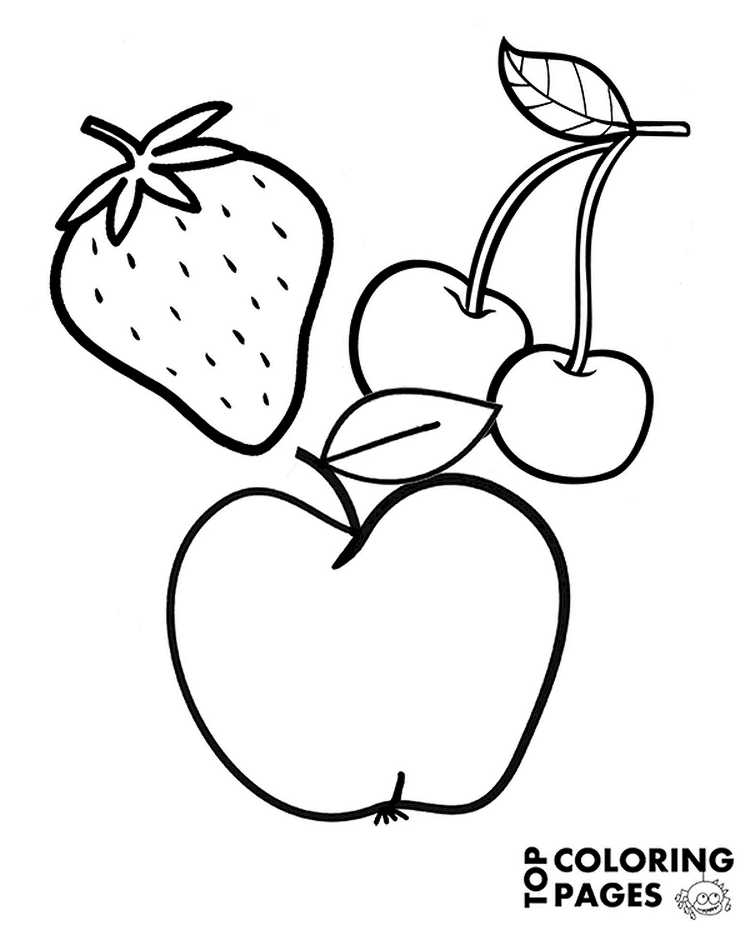 Яблоко и клубника раскраска